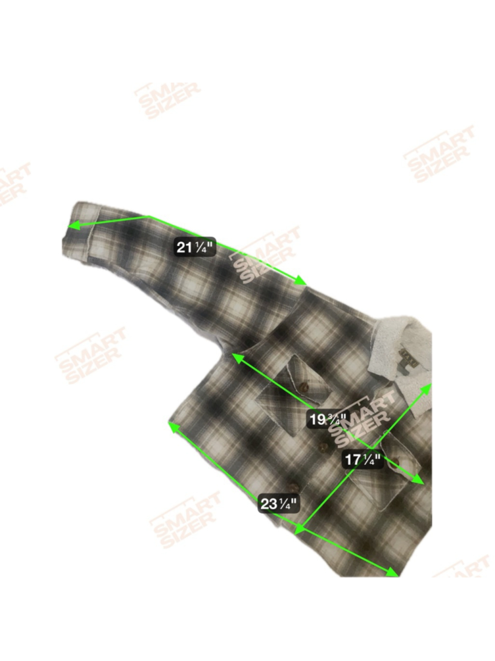 Women's TAXI Plaid Fleece Cropped shacket XL Gray White cozy button front - Picture 6 of 6